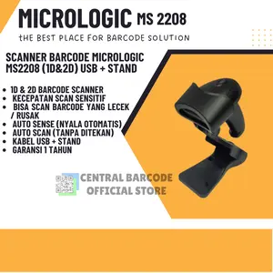 BARCODE SCANNER MICROLOGIC MS-2208 / MS2208 USB PLUS STAND 1D & 2D