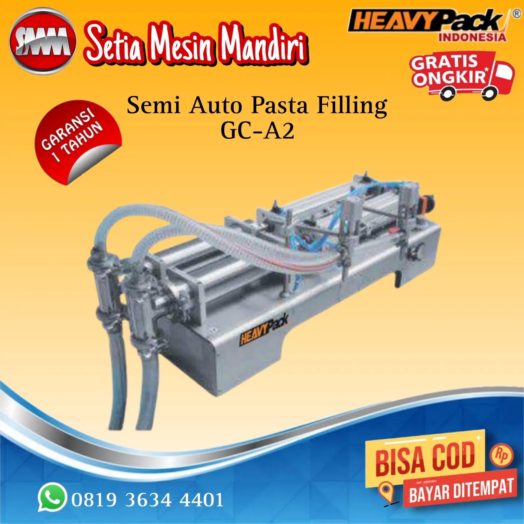 Pasta Filling / Mesin Pengisi Cairan Kental 2 Nozzle GC-A/2 HEAVYPACK