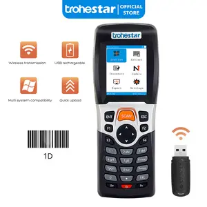 Trohestar Wireless Barcode Scanner Nirkabel Kabel 1D Inventory PDA N4