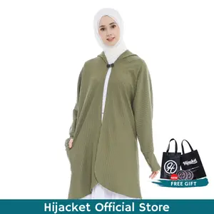Hijacket Sylvania Original Olive Jaket Panjang Wanita Muslimah