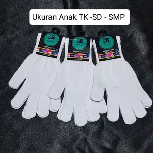 sarung tangan anak putih polos SD - SMP