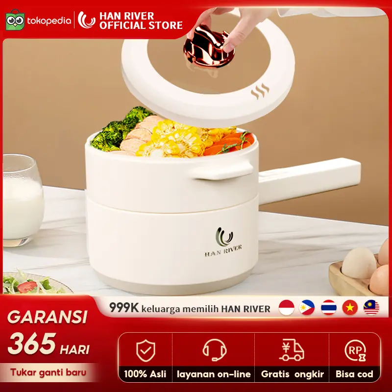 HAN RIVER panci listrik 1.5L Kompor listrik pintar Pelajar/Asrama 0