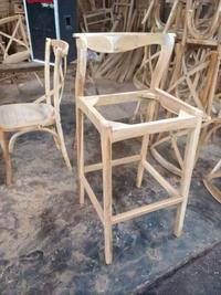 Gambar Kursi Bar Stool Tinggi Kayu Jati, Kursi Bar Minimalis Termurah - Non Finising dari Carvinery Kab. Jepara 3 Tokopedia