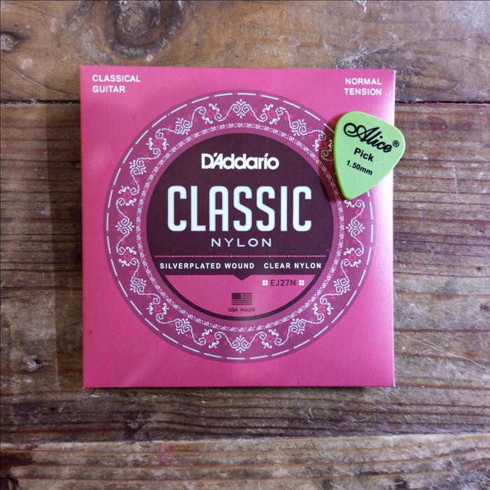 Gambar Senar Gitar Klasik Nylon Clear - Daddario Classic EJ27N- Free Pick dari debalisale Kota Denpasar Tokopedia
