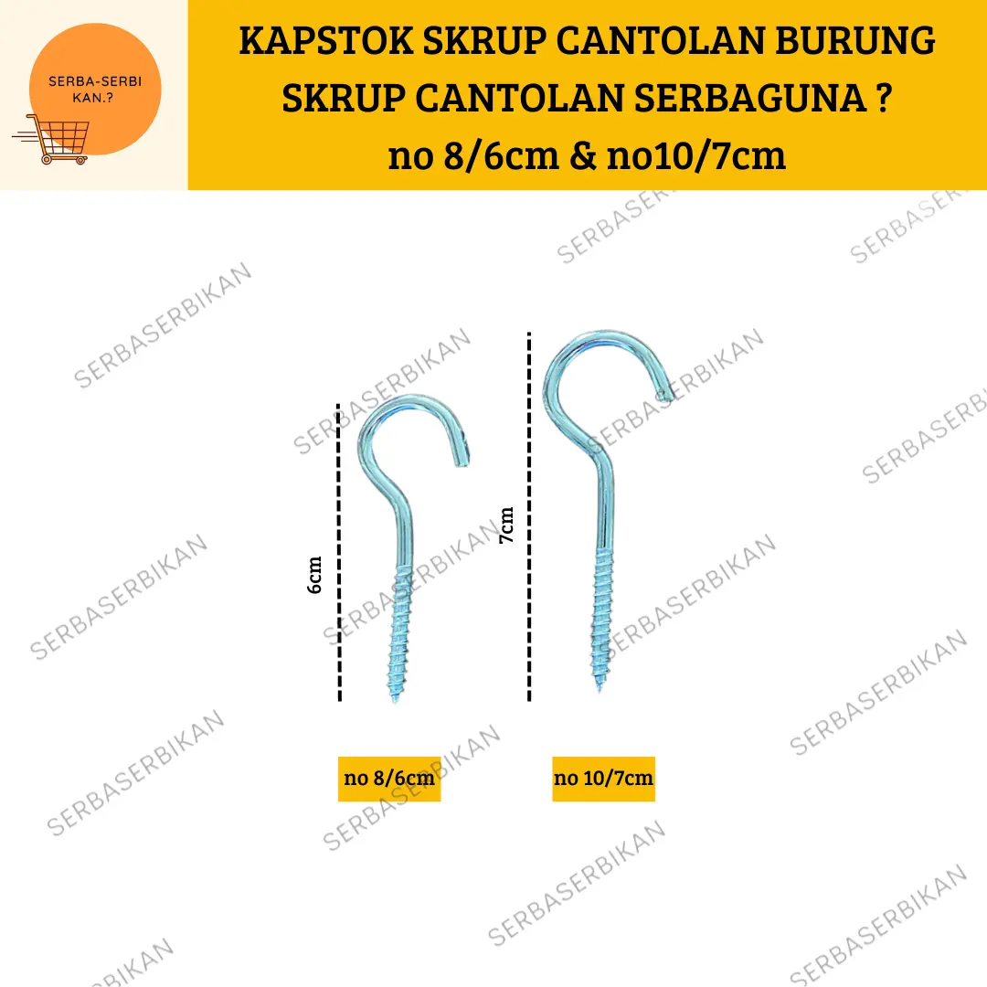 Skrup cantolan ulir|sekrup gantungan kandang burung|hook screw 8cm&9cm