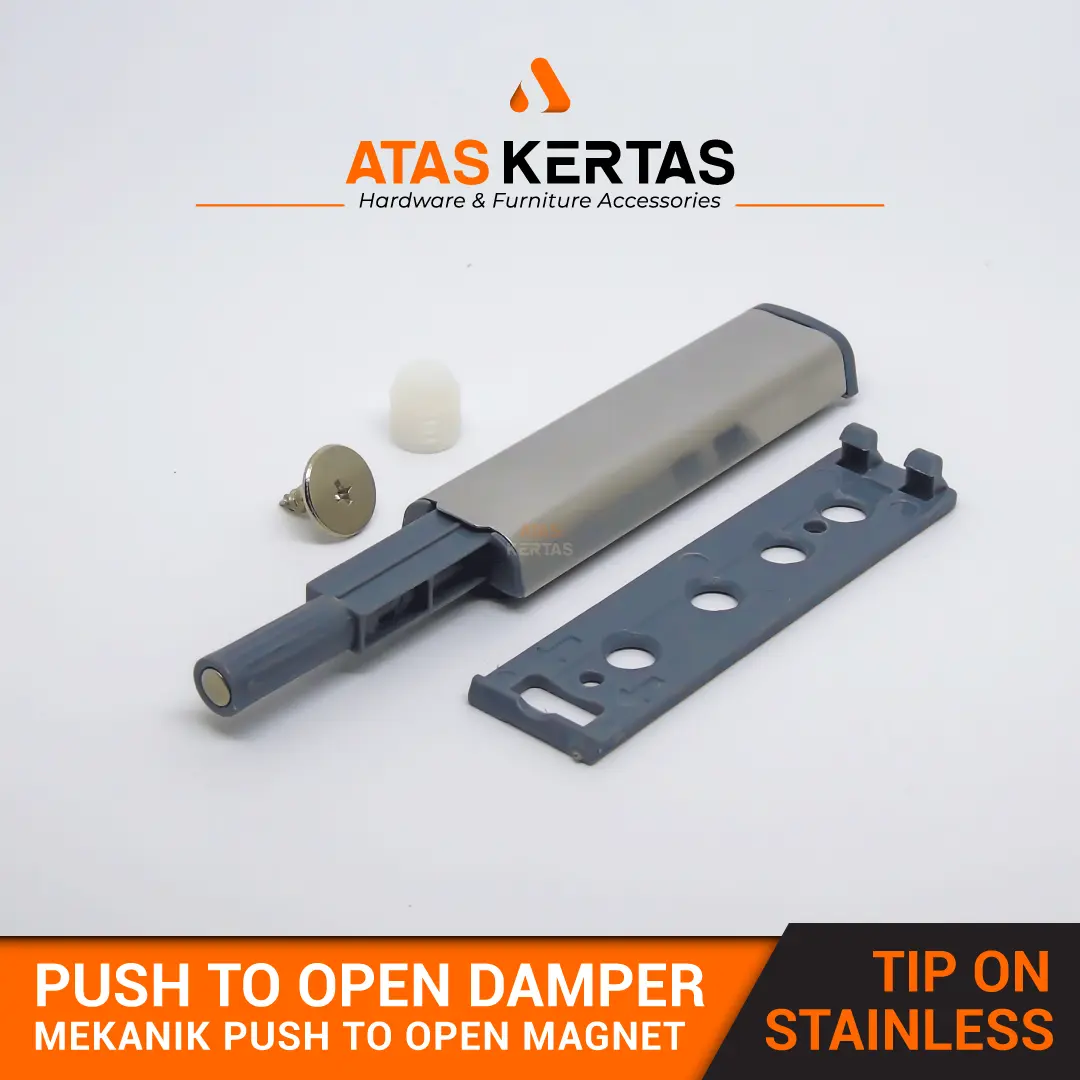 Tip on push to open stainless pintu lemari panjang 12 cm