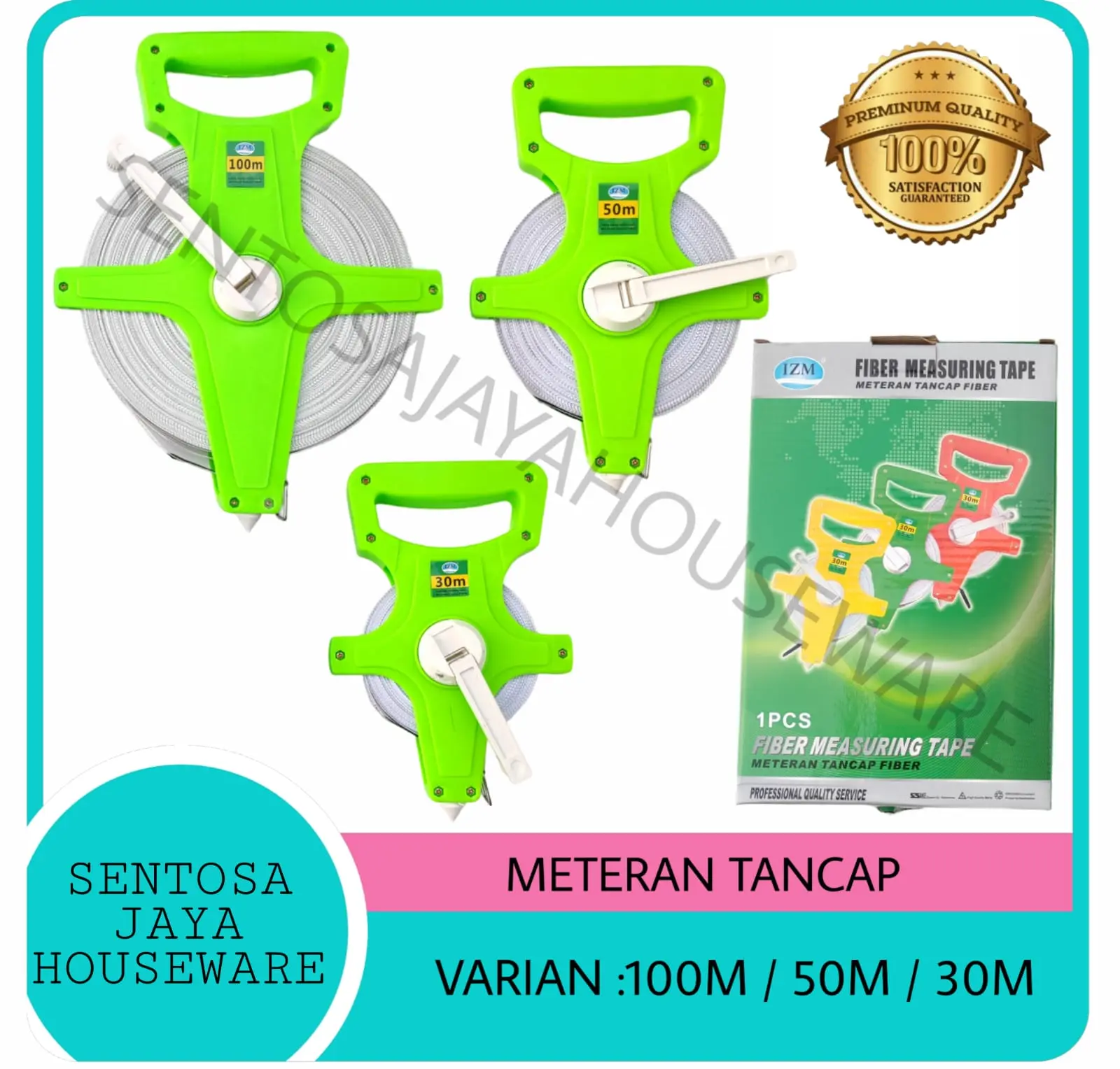 METERAN TANCAP 30 50 100 METER / METERAN TANAH FIBER MEASURING ROLL