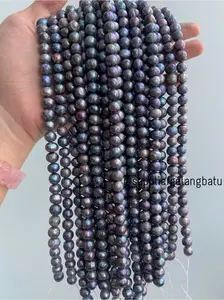 Mutiara Air Tawar Barok BLACK DIAMOND 8 x 14mm Bulat baroq pearl HITAM