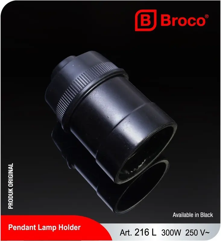BROCO FITTING GANTUNG HITAM 216L FITING LAMPU 0