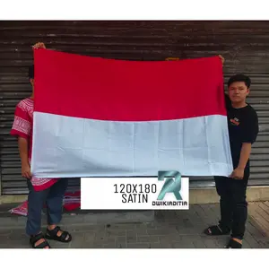 Bendera Merah Putih 120x180 Satin Pengait Atas Bawah