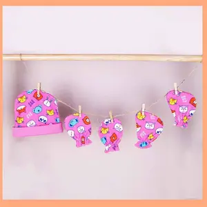 BONBINZOO 3in1 Hat Mitten Booties Set Topi Saring Tangan Kaki Bayi