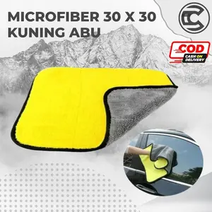 Microfiber / Kain lap ukuran 30 x 30  / Warna Kuning Dan Abu / Lap