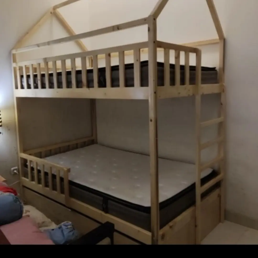 tempat tidur anak tingkat kayu jati Belanda glosy ukr 100x200xT220 dipan