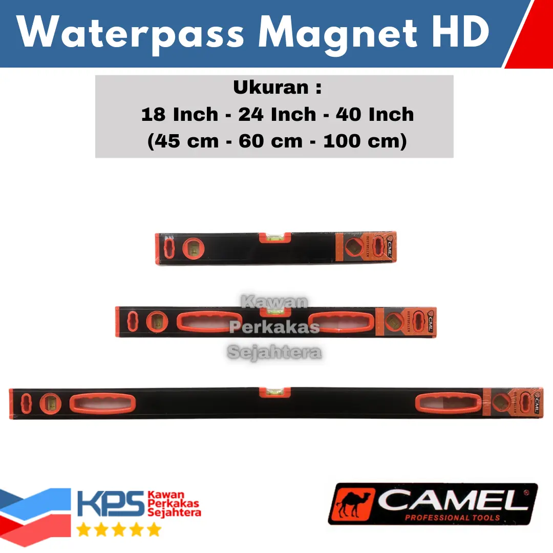 CAMEL Waterpass Magnet Heavy Duty 18" - 24" Inci Inch (45 cm - 60 cm)