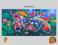 Gambar Lukisan Ikan Koi ukuran 200x100 Bingkai dari Lukisan Bandung Kota Bandung 1 Tokopedia