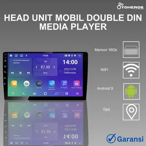 Head Unit Mobil Double Din Media Player GPS 16GB Android 9