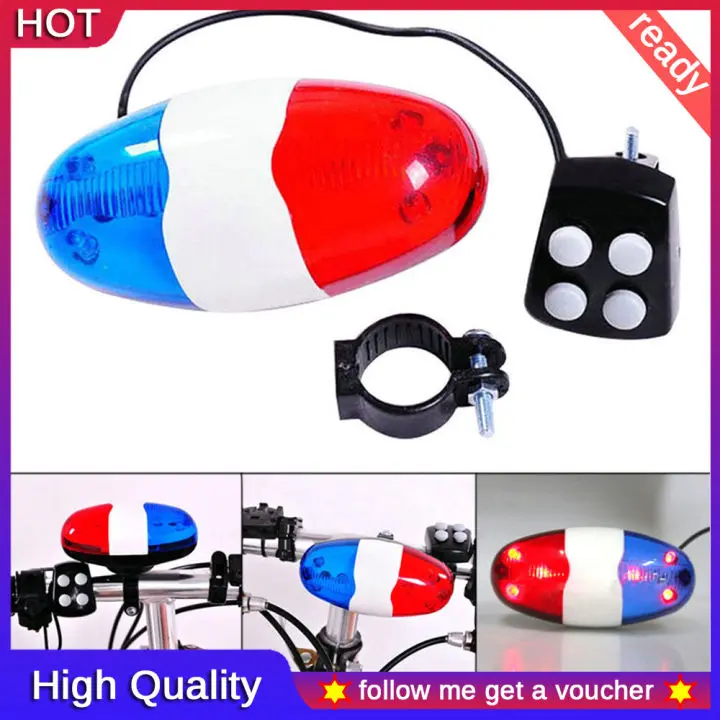 Bel Bicycle Anak Lampu Depan Sepeda Klakson Sirine Polisi 6LED 4 Sound 0