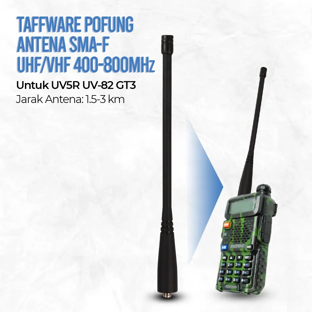Antena Penguat Sinyal walkie talkie SMA-F UHF/VHF 400-480MHz Ht