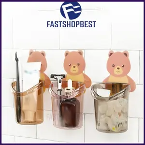 TEMPAT SIKAT GIGI TEMPEL MOTIF BERUANG / RAK TEMPEL SIKAT GIGI DISPENS