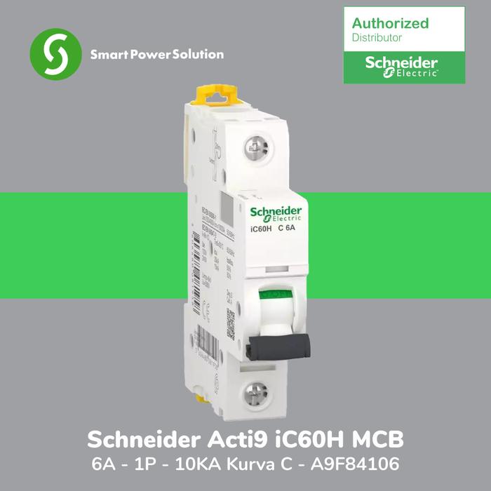 Gambar Schneider Acti9 iC60H Mcb 6A - 1P - 10KA Kurva C - A9F84106 dari Smart Power Solution Kota Administrasi Jakarta Barat Tokopedia