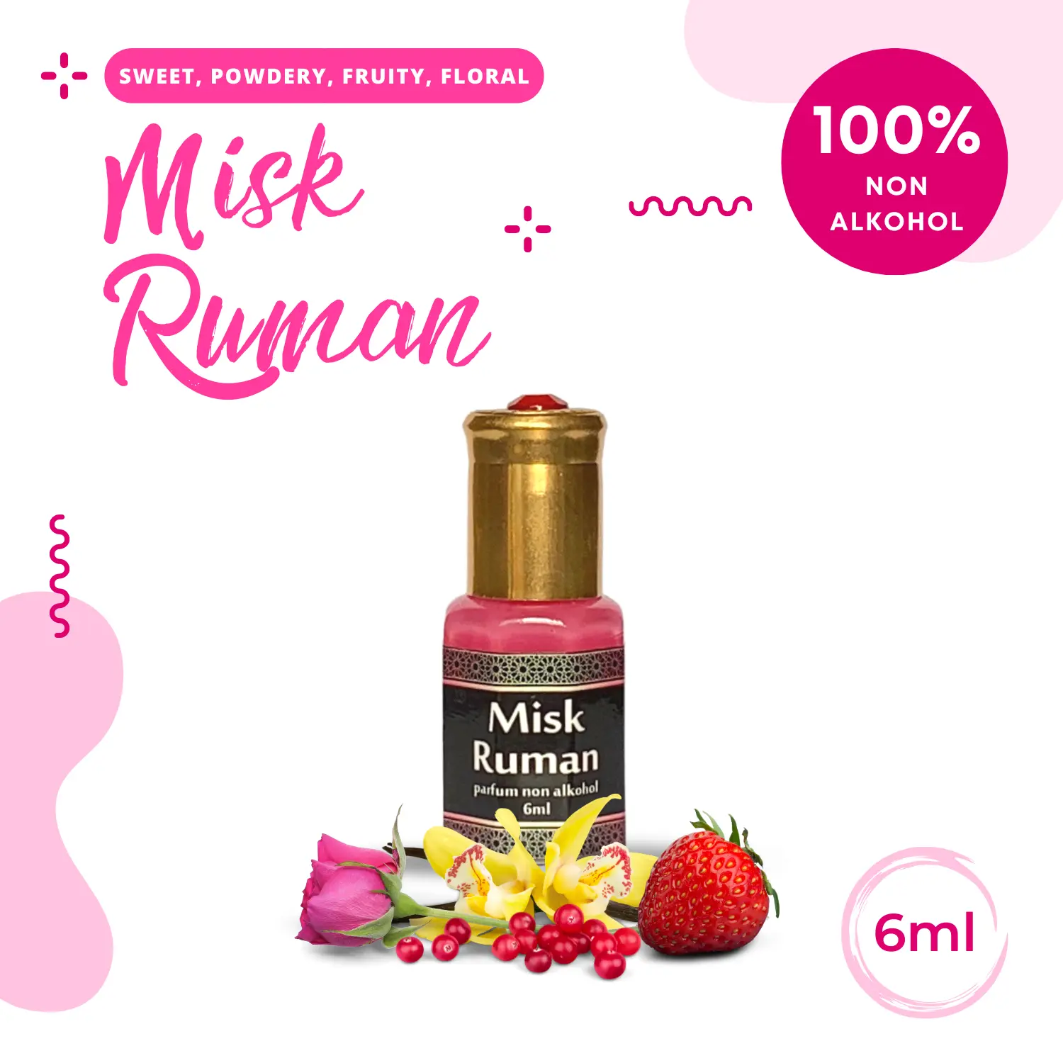 Parfum Miss V Misk Ruman 6ml Roll On Minyak Wangi Kewanitaan