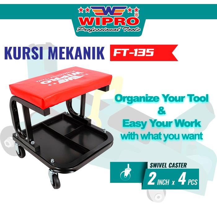 Gambar WIPRO Kursi Mekanik / Mechanic Roller Seat / Working Chair FT-135 ( Rangka baja logam ) dari wiproshop Kota Surabaya Tokopedia