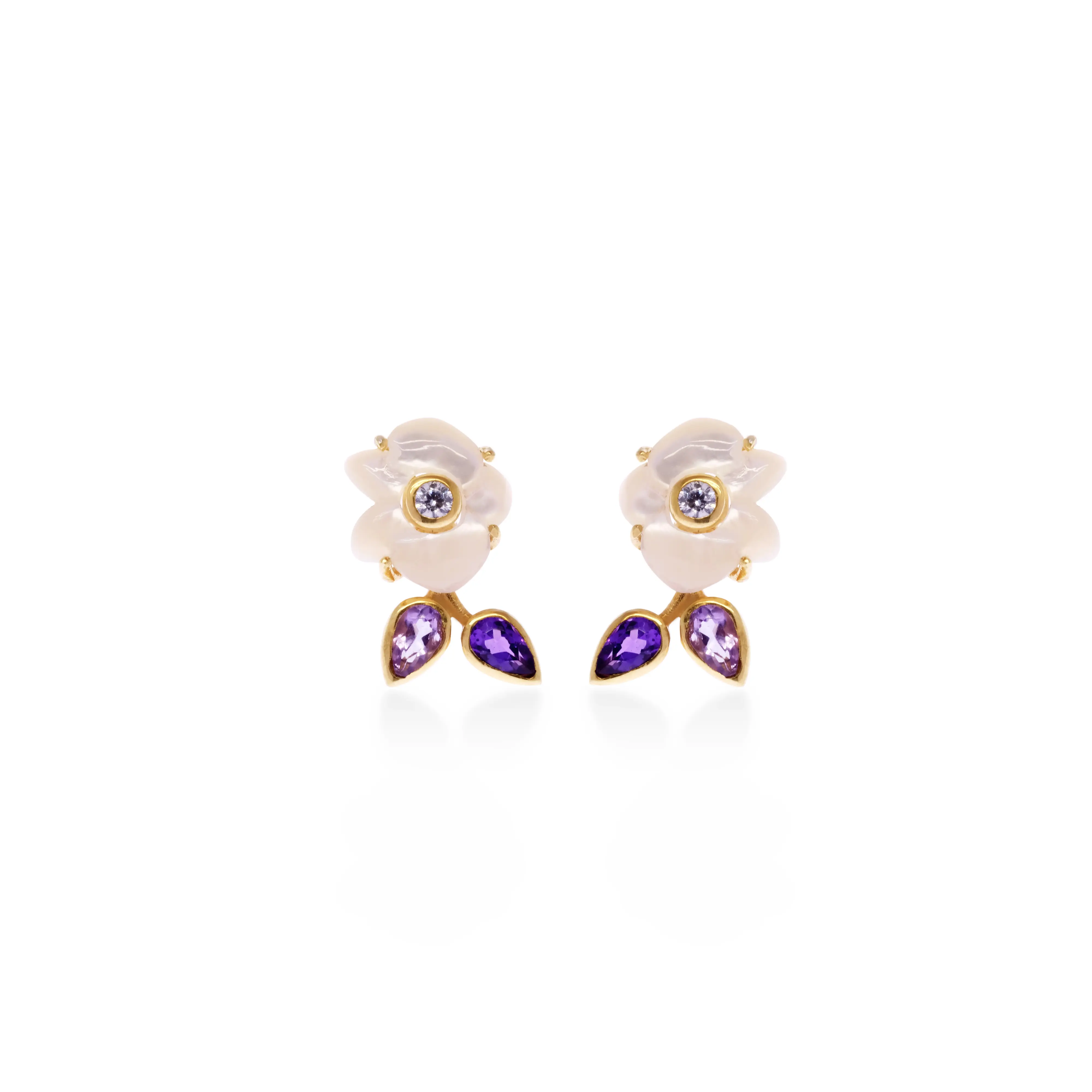 Anting Perak Lapis Emas Koleksi Anggrek by Sunaka Jewelry