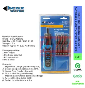 BENZ Mesin Bor Obeng Baterai Cordless Screwdriver Set 6V BZ-8103
