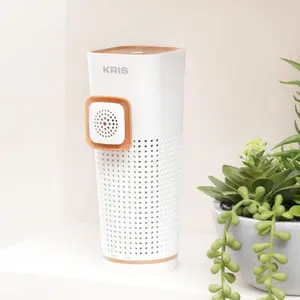Kris Mini Air Purifier 6M2 Baterai Putih 5V 2600mAh 3 Filter Pre-HEPA-Carbon 3 Bulan Pakai 6m² CADR 3.5m3/h untuk Meja Mobil