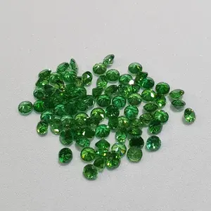 Permata Tabur Hijau Emerald 1.00mm Cubic Zirconia AAA Round Cut