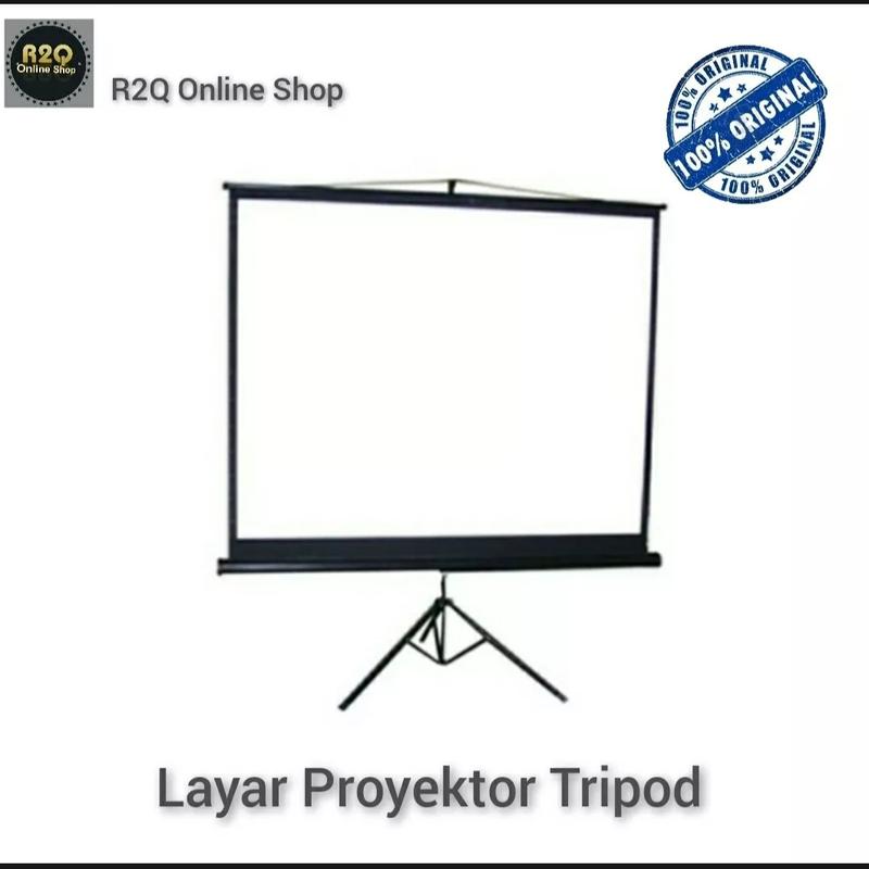layar proyektor manual Tripod 70 inch - Shop | Tokopedia