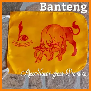 bendera regu Pramuka putra hewan banteng bendera regu banteng