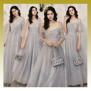 WED Gaun Bridesmaid / Gaun Pengirin Pengantin Pernikahan Warna Abu