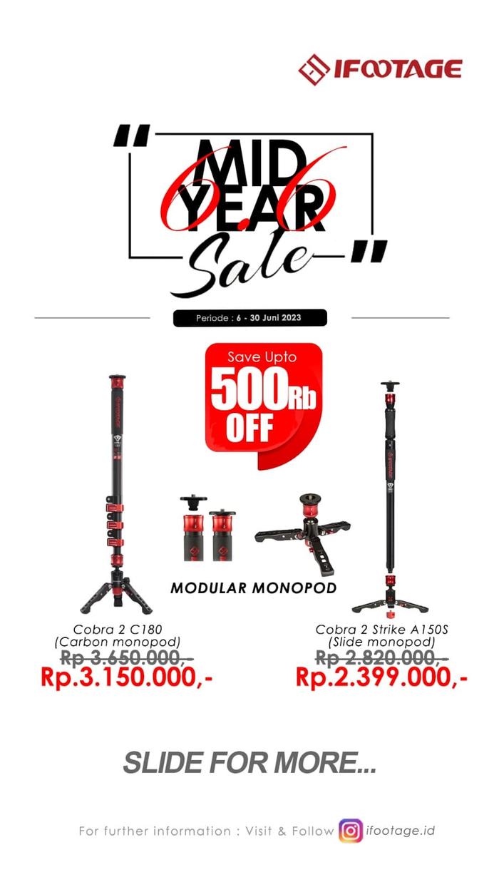 Gambar iFootage Cobra 2 C180 Super lightweight carbon fiber Monopod dari TasKamera-ID Kota Administrasi Jakarta Barat Tokopedia
