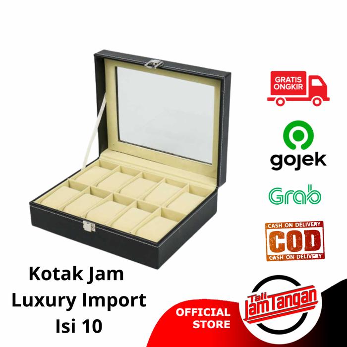 Gambar Kotak Penyimpanan Jam Tangang Isi 10 Bahan Kulit Luxury Import dari Tali Jam Tangan com Kota Tangerang Selatan Tokopedia