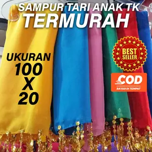 Selendang Tari Anak TK Sampur Tari Anak TK PAUD Murah Dengan Ronce 100X20