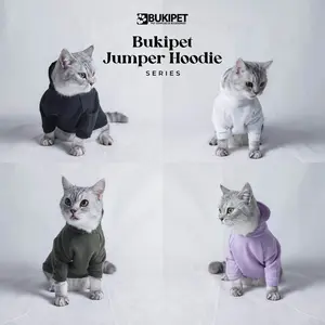 Kaos Hoodie Basic kucing anjing dog cat model trendy bukipet