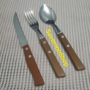 Pisau Garpu Steak Tramontina Original Brazil Gagang Kayu Satuan Murah