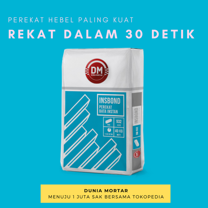 Gambar DUNIA MORTAR Perekat Hebel INSBOND DM932 Thinbed Lem MU380 Bata Ringan dari Dunia Mortar Kota Administrasi Jakarta Timur Tokopedia