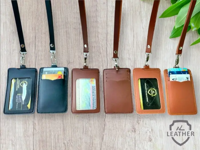 GROSIR Name Tag Holder Card Dompet Kartu Lanyard by AL Leather Kulit