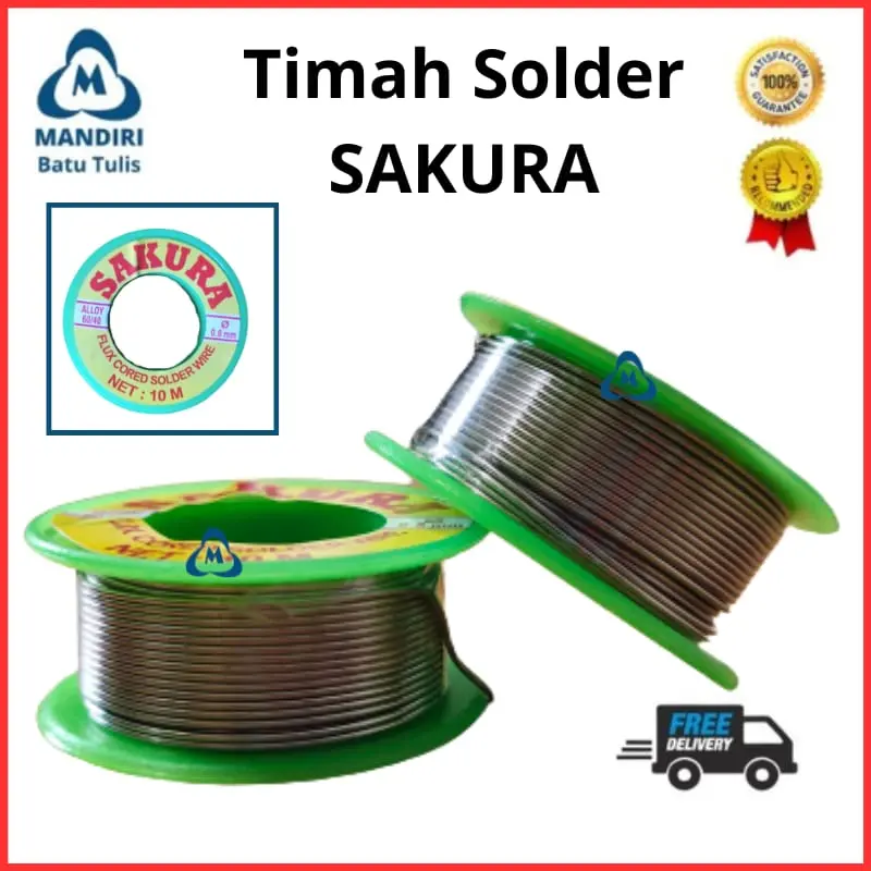 Timah Solder SAKURA - Solder wire Timah Tenol Tinol 10meter 10m 0.8mm 0