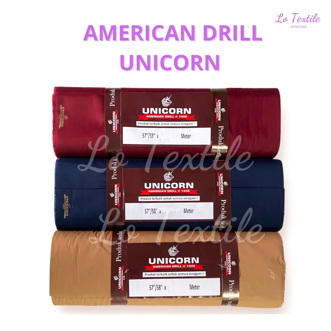 Kain American Drill Unicorn 0.5 Meter - Celana Formal Kantor Seragam Kain American Drill Unicorn 0.5 Meter - Celana Formal Kantor Seragam