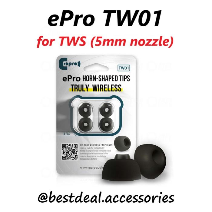 Tips Tws Jual ePro TW01 Horn-shaped Silicone Tips Eartips for TWS (5mm Nozzle ...
