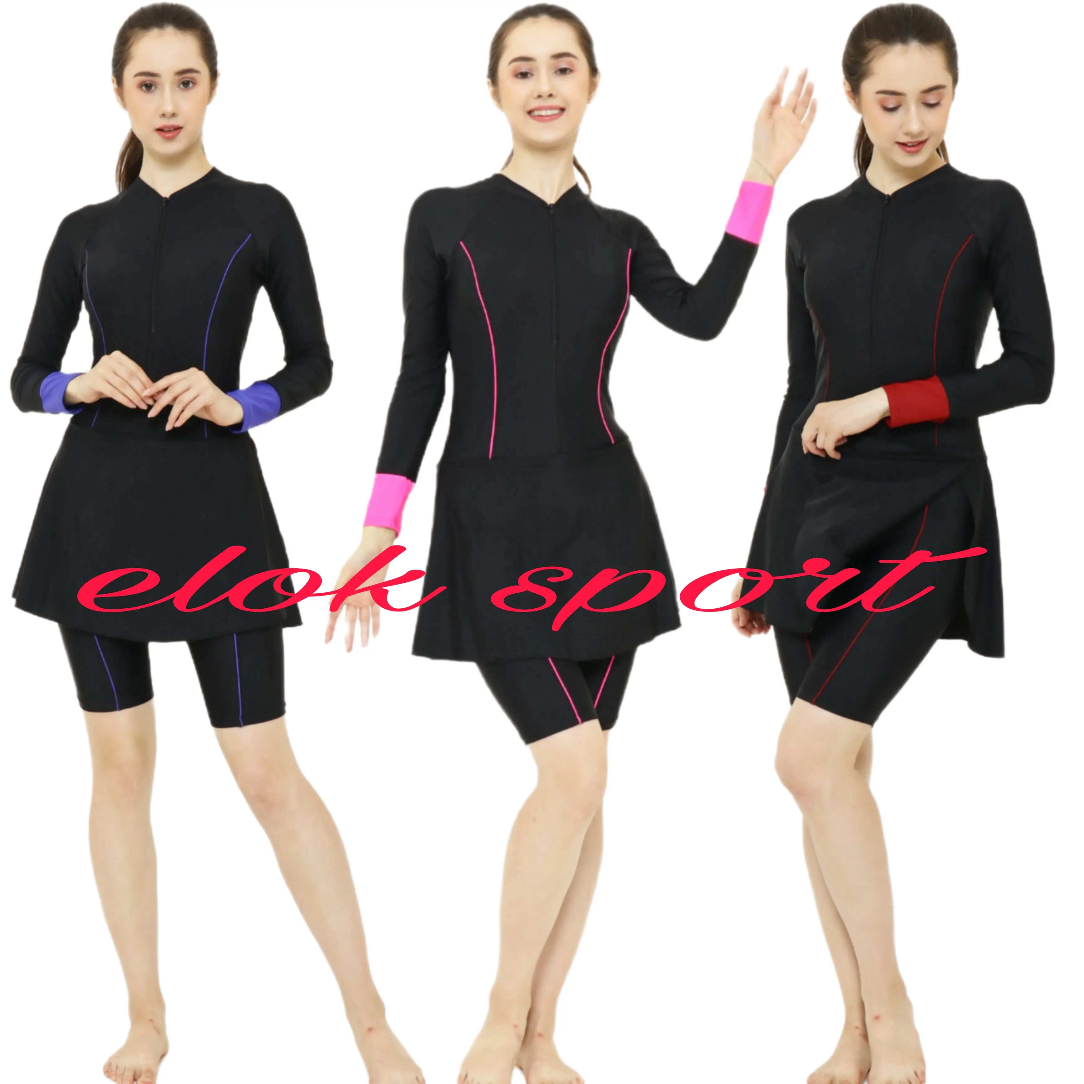 Baju renang lapis CUP BH dewasa baju renang baju renang rok DV-ROK DEW Muslim Panjang