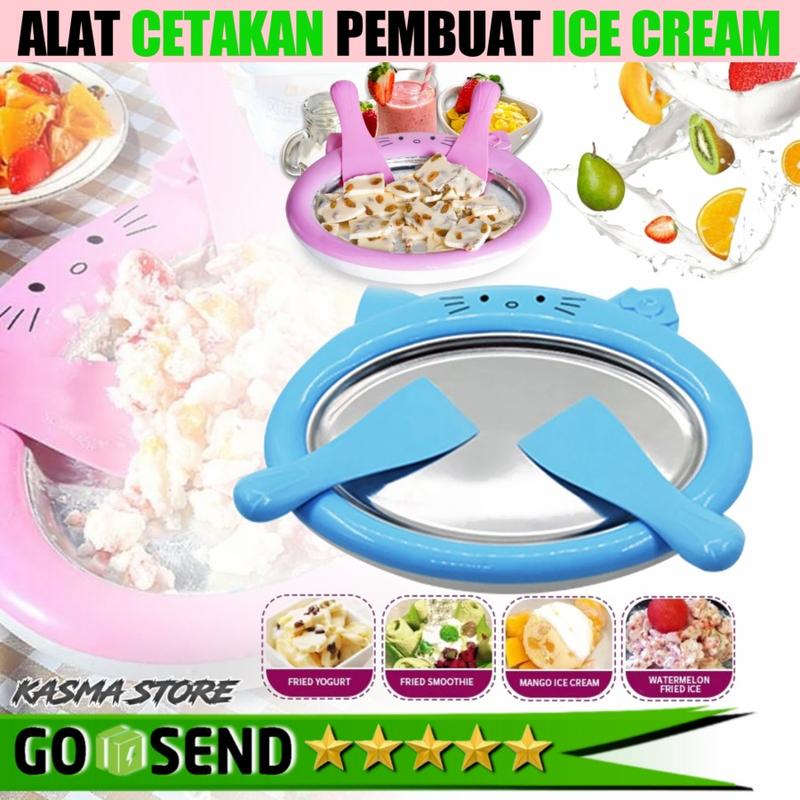 Alat pembuat Es Krim ice Cream roll yogurt maker instant portable 2
