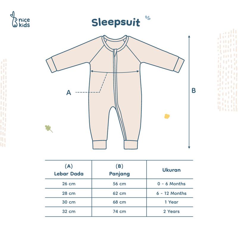 Product Introduction of SLEEPSUIT Nice Kids (baby sleepsuit 0-2 tahun) 0