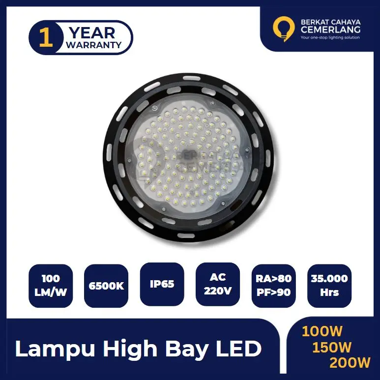 Lampu High Bay Industri UFO 100W 150W 200W Lampu Pabrik (Gantung) LED