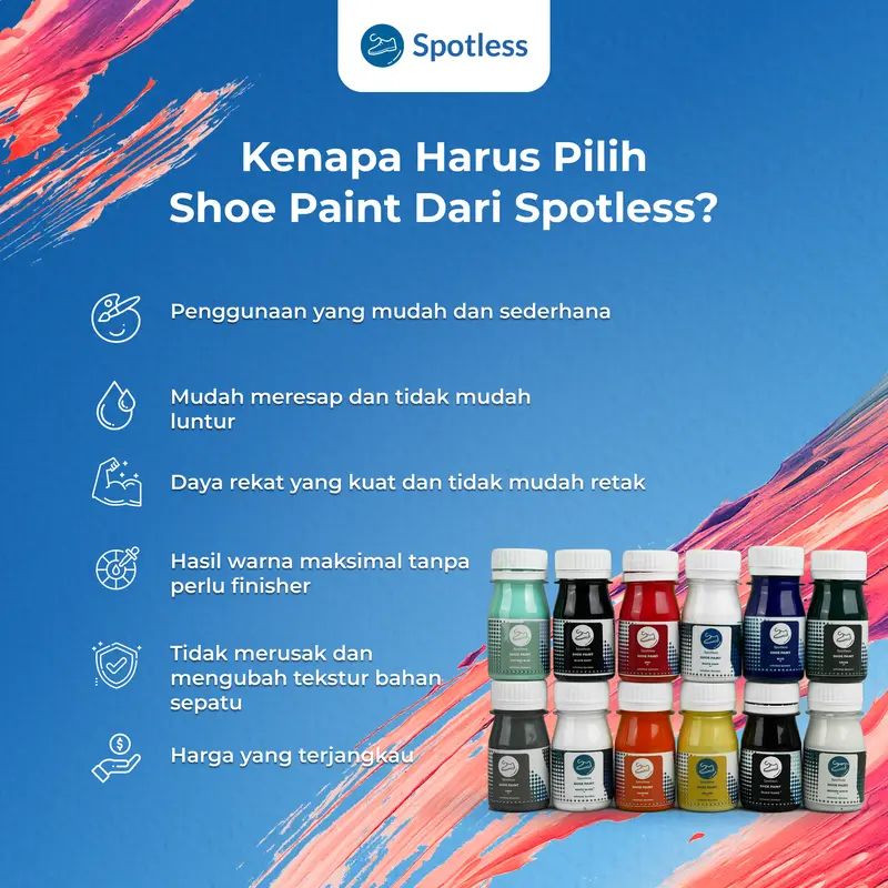 Spotless Premium Shoe Paint + Pengencer - Cat Sepatu, Canvas, Suede, Kulit Tahan Air dan Tidak Mudah Luntur 2