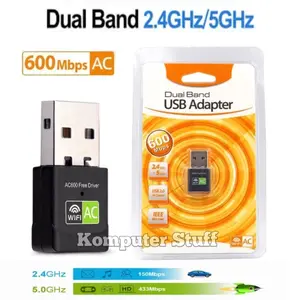 USB Adapter dualband Wireless 600mbps Usb Wifi Dongle Penangkap Sinyal