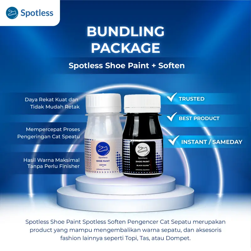 Spotless Premium Shoe Paint + Pengencer - Cat Sepatu, Canvas, Suede, Kulit Tahan Air dan Tidak Mudah Luntur 1